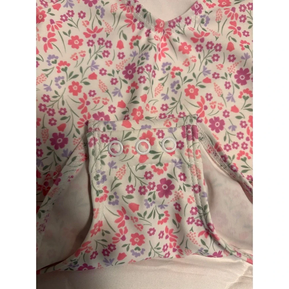Carters Just One You Baby Girls Floral One Piece Swimsuit Snap Bottom 9M Pink